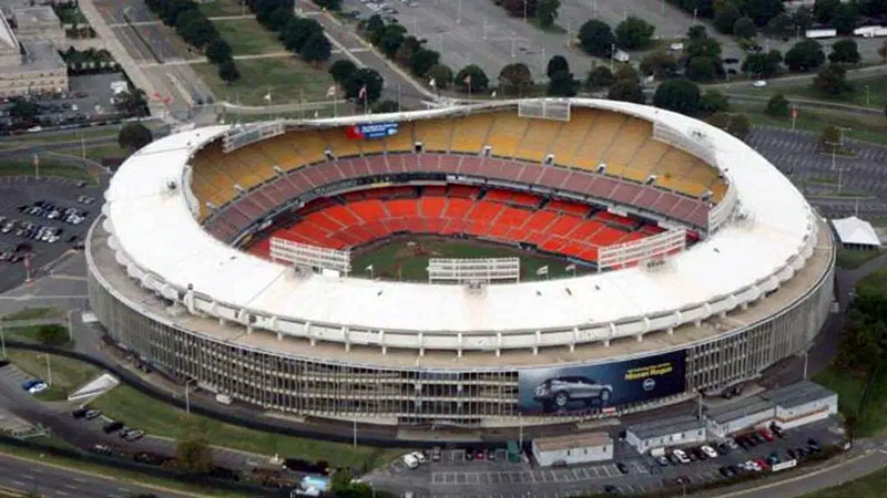 Aerial view of RFK Stadium seen from a helicopter, Wednesday, Sept. 19, 2007, in Washington.