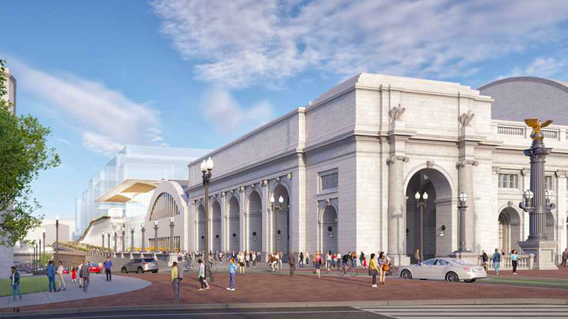 Artist's rendering of a proposed redevelopment project at Washington, DC's Union Station.