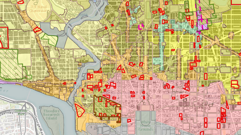Screenshot from the official DCOZ official zoning map.