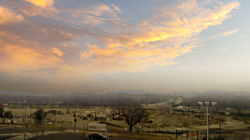 A view of the RFK Stadium site after demolition taken from a DC Live Cam on February 25, 2026.